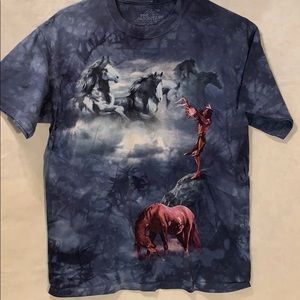 The Mountain blue Sacred Song tie dye tee.